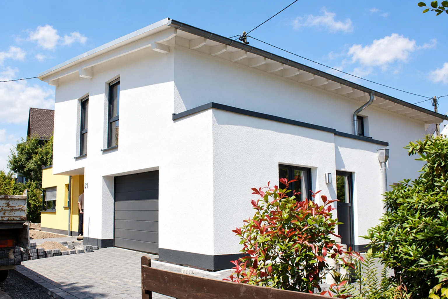 Modernes Haus mit Flachdach